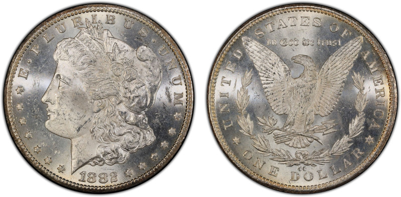 UNITED STATES: AR dollar, 1882-CC, KM-110, Morgan type, an attractive lustrous e...