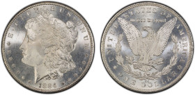 UNITED STATES: AR dollar, 1884-CC, KM-110, Morgan type, a fantastic mint state example! PCGS graded MS66.

Estimate: USD 1000 - 1200