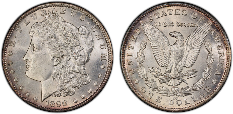 UNITED STATES: AR dollar, 1890-CC, KM-110, Morgan type, altered surfaces, PCGS g...