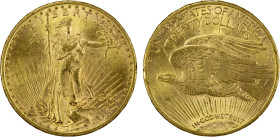 UNITED STATES: AV 20 dollars, 1911-S, KM-131, St. Gaudens Double Eagle, type with motto, rim marks, UNC, ex Coin Galleries Sale May 24, 1989, Lot 3387...