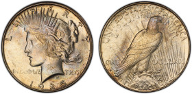 UNITED STATES: AR dollar, 1925-S, KM-150, Peace type, a lovely mint state example! PCGS graded MS63.

Estimate: USD 300 - 400