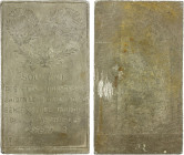 FRENCH INDOCHINA: plaque (198.2g), 1910, 108x62mm uniface zinc plaque for the Benefit of the Flooded of Paris in 1910 by the people of Saigon by Charl...