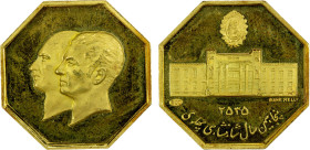 IRAN: Muhammad Reza Shah, 1941-1979, AV medal (5.00g), MS2535 (1976), 21mm octagonal gold medal struck for the 50th Anniversary of the Pahlavi Empire,...