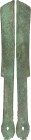 WARRING STATES: State of Zhou, 300-250 BC, AE knife money (8.18g), H-4.60, pointed tip type, archaic characters bai bi, bold example with attractive p...