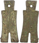 XIN: Wang Mang, 7-23 AD, AE 1000 cash (11.59g), H-9.29, da bu heng qian (large spade, [value] one thousand), part of the "Ten Spades" series cast from...