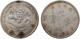 KIANGNAN: Kuang Hsu, 1875-1908, AR dollar, Nanking Mint, CD1899, Y-145a, L&M-222, K-74, Old dragon type, with Chinese merchant chopmarks, couple tonin...