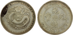 SZECHUAN: Kuang Hsu, 1875-1908, AR dollar, ND (1901-08), Y-238, L&M-345, narrow-face dragon, light stain and hairlines, rim nick, VF, ex Salvatore J. ...