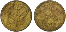 SZECHUAN: Republic, AE 5 cash token, ND, CL-SCM.30, horse & orchid "ma lan" token, brass variety, an attractive nearly mint state example, PCGS graded...