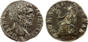 ROMAN EMPIRE: Clodius Albinus, caesar, 193-195 AD, AR denarius (2.87g), Rome, RIC-11, bare head right, D CLOD SEPT ALBIN CAES // Roma seated left on s...