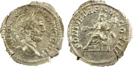 ROMAN EMPIRE: Caracalla, 198-217 AD, AR denarius (3.24g), Rome, 210 AD, RIC-116B, laureate head right, ANTONINVS PIVS AVG BRIT // Concordia seated lef...