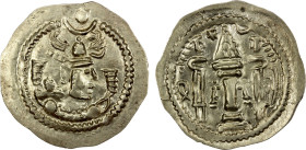 SASANIAN KINGDOM: "Peroz", 457-484, AR drachm (3.88g), BBA (the Court mint), G-176, interesting example, without the ruler's name on the obverse, some...