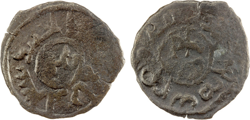 UMAYYAD: al-Junayd b. 'Abd al-Rahman, governor, ca. 730-735, AE fals (1.30g), NM...