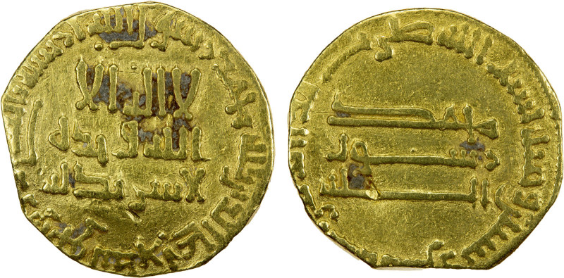 ABBASID: al-Mahdi, 775-785, AV dinar (3.91g), NM, AH16(2?), A-214, clipped, Fine...