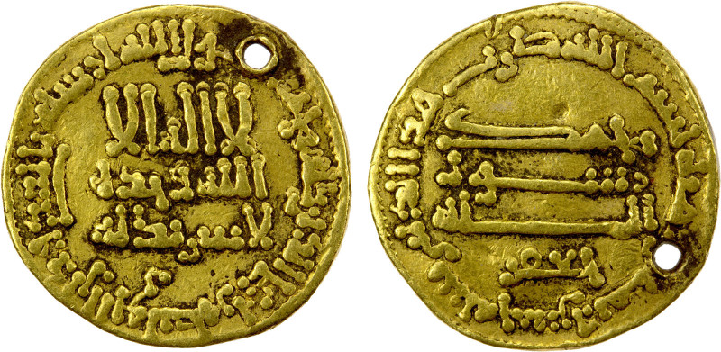 ABBASID: al-Rashid, 786-809, AV dinar (4.17g), NM (Egypt), AH185, A-218.11, citi...
