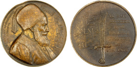 EGYPT: Abdul Mejid, 1839-1861, AE medal (77.82g), 1839/AH1255, Fonrobert-5162, 52.6mm; struck at the Paris mint, Victory of Mehmet Ali Pasha at Nessib...