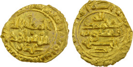 SAFFARID: Khalaf b. Ahmad, 2nd reign, 972-980, AV fractional dinar (1.24g), Sijistan, AH363, A-1417, obverse center al-muti' lillah / khalaf bin ahmad...
