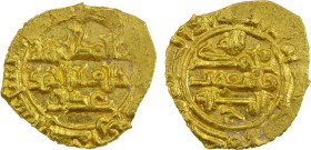 SAFFARID: Khalaf b. Ahmad, 2nd reign, 972-980, AV fractional dinar (1.15g), Sijistan, AH364, A-1417, obverse center al-muti' lillah / khalaf bin ahmad...