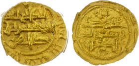 SAFFARID: al-Husayn b. Tahir, 3rd reign, 980-982+, AV fractional dinar, Sijistan, AH(3)70, A-1419.1, sab'in for "70" boldly legible, ANACS graded AU50...