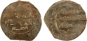 SAFFARID: Nasr b. Ahmad, 1051-1072, debased AV dinar (3.16g), Sijistan, AH(4)40, A-E1425, citing the Great Seljuq Bayghu as overlord and the caliph al...
