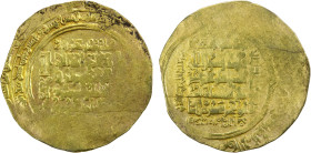 GREAT SELJUQ: Sanjar, 1118-1157, pale AV dinar (2.01g), Balkh, AH515, A-1687, ZXeno-242777 (this piece), citing the caliph al-Mustarshid (AH511-529), ...