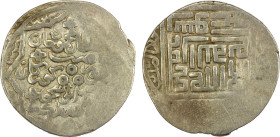 TIMURID: Timur, 1370-1405, AR tanka (6.09g), Shaykh Abu Ishaq (= Kazirun), AH(79)7, A-2386, rare mint for the full tanka of Timur; spiraled kalima on ...