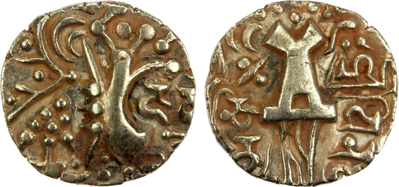 KIDARITE: Vinayaditya, ca. 776-807, debased AV dinar (6.87g), Cribb-32, highly s...
