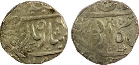 MARATHA CONFEDERACY: AR rupee (10.97g), Sarkar Toragal Narsingpur, ND, KM-, MCE-6917; in the name of Muhammad Shah; double-struck, with special symbol...
