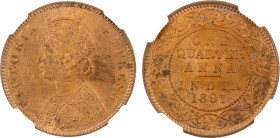 BRITISH INDIA: Victoria, Empress, 1876-1901, AE ¼ anna, 1891(c), KM-486, a wonderful red and brown lustrous example! NGC graded MS64 RB.

Estimate: ...
