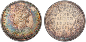 BRITISH INDIA: Victoria, Empress, 1876-1901, AR rupee, 1879(b), KM-492, S&W-6.49, with bead, cleaned, PCGS graded UNC details.

Estimate: USD 100 - ...