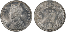 BRITISH INDIA: Victoria, Empress, 1876-1901, AR rupee, 1901-B, KM-492, S&W-6.162, Prid-187, PCGS graded MS63.

Estimate: USD 50 - 75