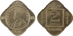 BRITISH INDIA: George V, 1910-1936, AE 2 annas, 1918(c), KM-516, S&W-8.220, NGC graded MS63.

Estimate: USD 100 - 150