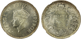 BRITISH INDIA: George VI, 1936-1947, AR rupee, 1938(b), KM-555, S&W-9.9, without dot below reverse, an attractive lustrous example, NGC graded MS62.
...