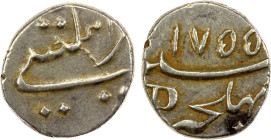 FRENCH INDIA: MAHÉ: AR fanon (1/5 rupee) (2.27g), Pondicherry, 1755, KM-67, Lec-70, issued by the French East India Company for the city of Mahé, full...