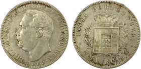 PORTUGUESE INDIA: Luís I, 1861-1889, AR rupia, 1882, KM-312, some luster and uneven light tone, EF.

Estimate: USD 100 - 150