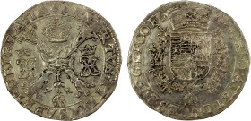 BELGIUM: FLANDERS: Albrecht & Isabella, 1598-1621, AR patagon (28.22g), ND, Dav-4434, Vanhoudt-619 BS, well centered and well struck for these, VF-EF....