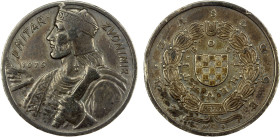 CROATIA: medal (16.96g), 1941, Borac-39/41, 32mm white metal award order medal "King Zvonimir's Crown", crowned bust left with DMITAR - ZVONIMIR aroun...