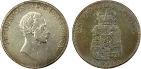 DENMARK: Frederik VI, 1808-1839, AR speciedaler, 1838, KM-695.1, mintmaster initials IC//FFF, dark grey overtone, VF-EF, ex Almer H. Orr III Collectio...