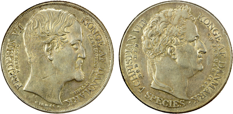 DENMARK: Frederik VII, 1848-1863, AR speciedaler, 1848, KM-742, commemorative ty...