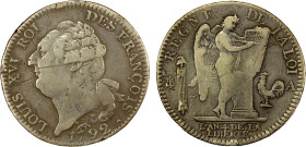 FRANCE: Louis XVI, 1774-1793, AR ecu, 1792-A, KM-615.1, Paris Mint, light scratches, About VF, ex Almer H. Orr III Collection.

Estimate: USD 75 - 1...