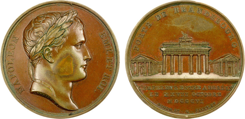 FRANCE: Napoleon I, as Emperor, 1804-1814, 1815, AE medal (38.15g), 1806, Bramse...
