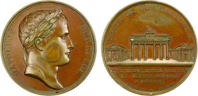 FRANCE: Napoleon I, as Emperor, 1804-1814, 1815, AE medal (38.15g), 1806, Bramsen-546, 41mm bronze medal for Napoleon's Entry into Berlin by Andrieu a...