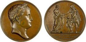 FRANCE: Napoleon I, as Emperor, 1804-1814, 1815, AE medal (37.09g), 1815, Bramsen-1663, Julius Coll.-3391, 41mm bronze medal for the Second Abdication...