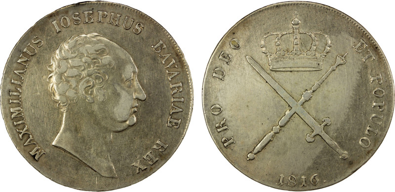 BAVARIA: Maximilian III Joseph, 1745-1777, AR thaler, 1816, KM-706, N-30751, VF,...