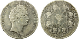 BAVARIA: Ludwig I, 1825-1848, AR thaler, 1828, KM-734, Cr-171, 'Family Thaler" commemorative issue for Blessings of Heaven on Royal Family, lightly cl...