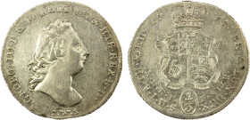 BRUNSWICK-CALENBERG-HANNOVER: George III, 1760-1820, AR 1/3 thaler, 1777-IWS, KM-368, AU, ex Almer H. Orr III Collection.

Estimate: USD 75 - 125