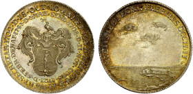 HAMBURG: Free City, AR medal (7.24g), 1743, Gaedechens-1840, 31mm unsigned silver medal on the Death of Johann Anderson, the Mayor of Hamburg, family ...