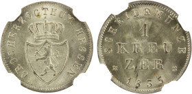 HESSE-DARMSTADT: Ludwig II, 1830-1848, BI kreuzer, 1835, KM-299, a beautiful lustrous gem example, NGC graded MS66, ex SARC Auction 33, Lot 1996.

E...