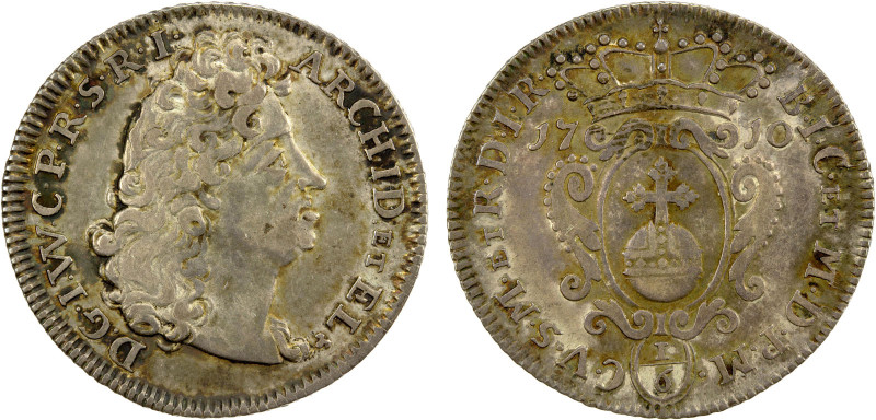 JÜLICH-BERG: Johann Wilhelm von Pfalz-Neuburg, 1679-1716, AR 1/6 thaler, 1710, K...