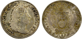 JÜLICH-BERG: Johann Wilhelm von Pfalz-Neuburg, 1679-1716, AR 1/6 thaler, 1710, KM-139, variety with no initials, lightly toned, Choice VF

Estimate:...
