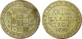 MÜNSTER (BISHOPRIC): Friedrich Christian von Plettenberg, 1688-1706, AR 24 mariengroschen, 1694, KM-110, Dav-693, Weise-822, S&R-4561, Schulze-143, in...